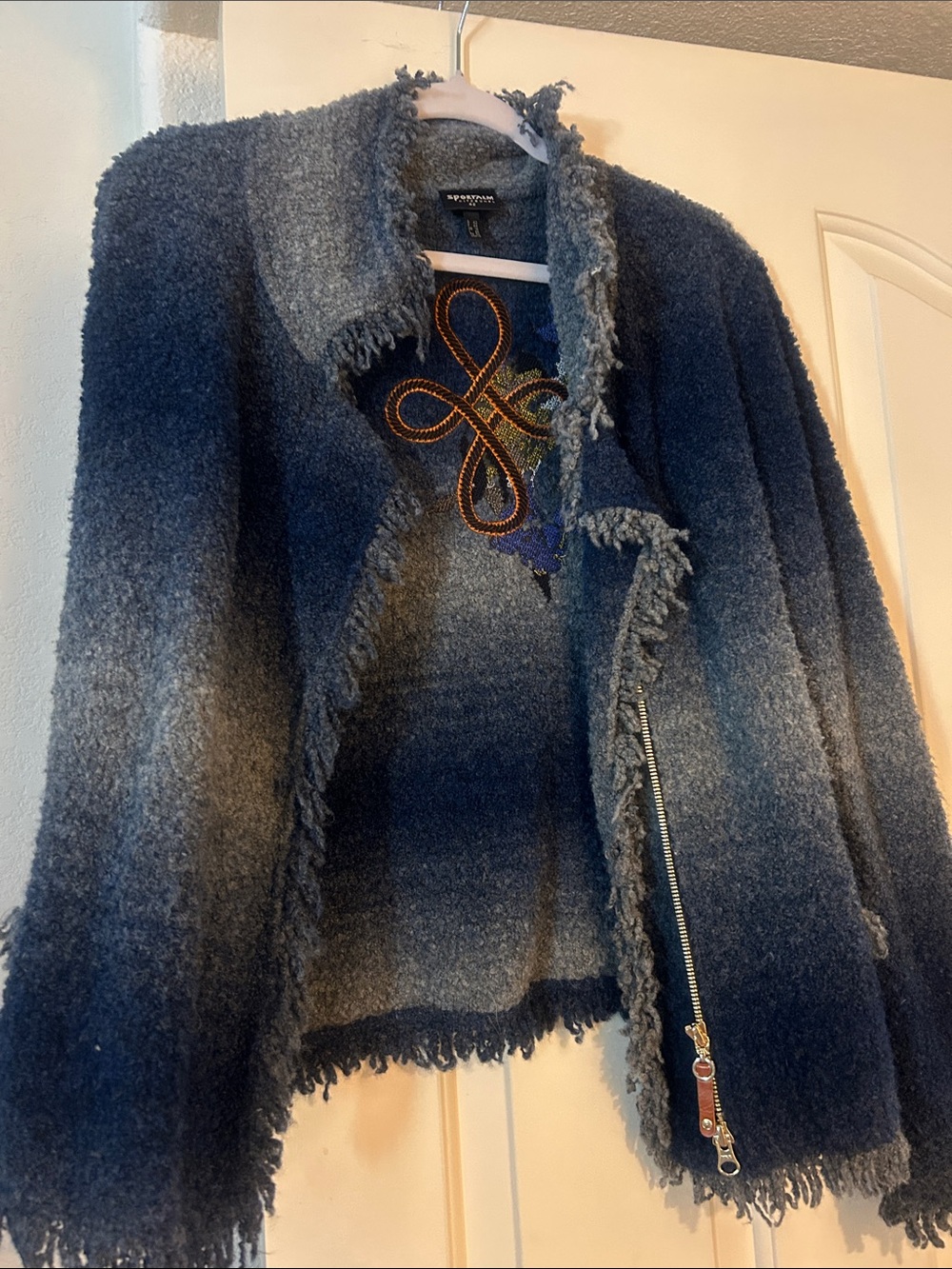 Sportalm Blue Ombre Bouclé Teddy Jacket
